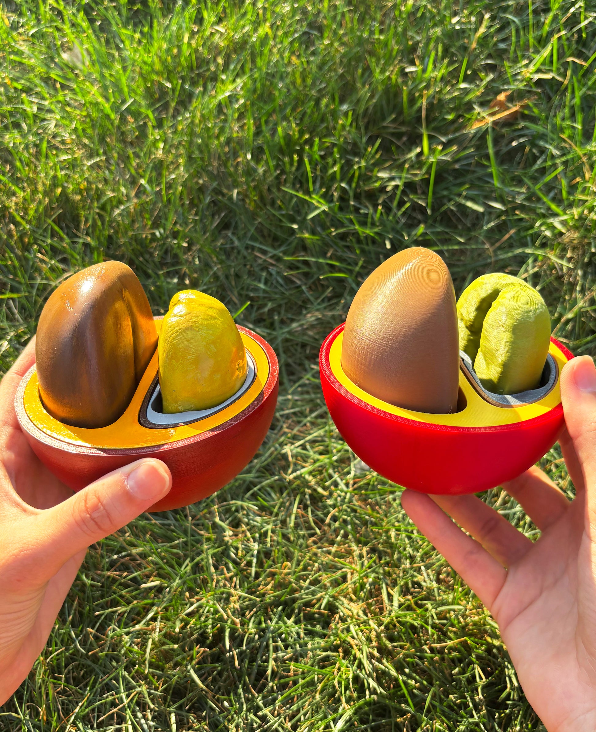 Two 3D Printed Coffee Cherry Models Hand-Painted and Printed in color