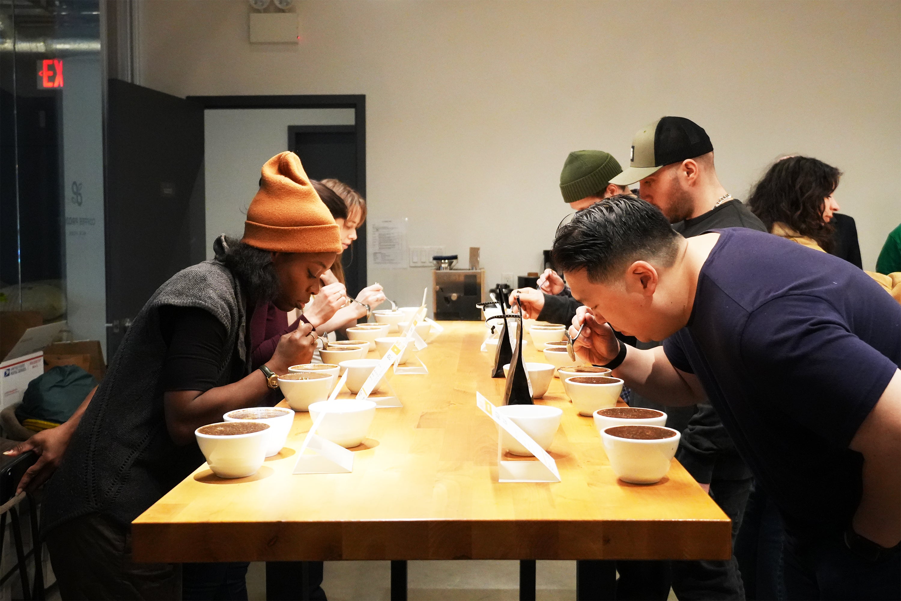 coffee cupping in New York for coffee roasters