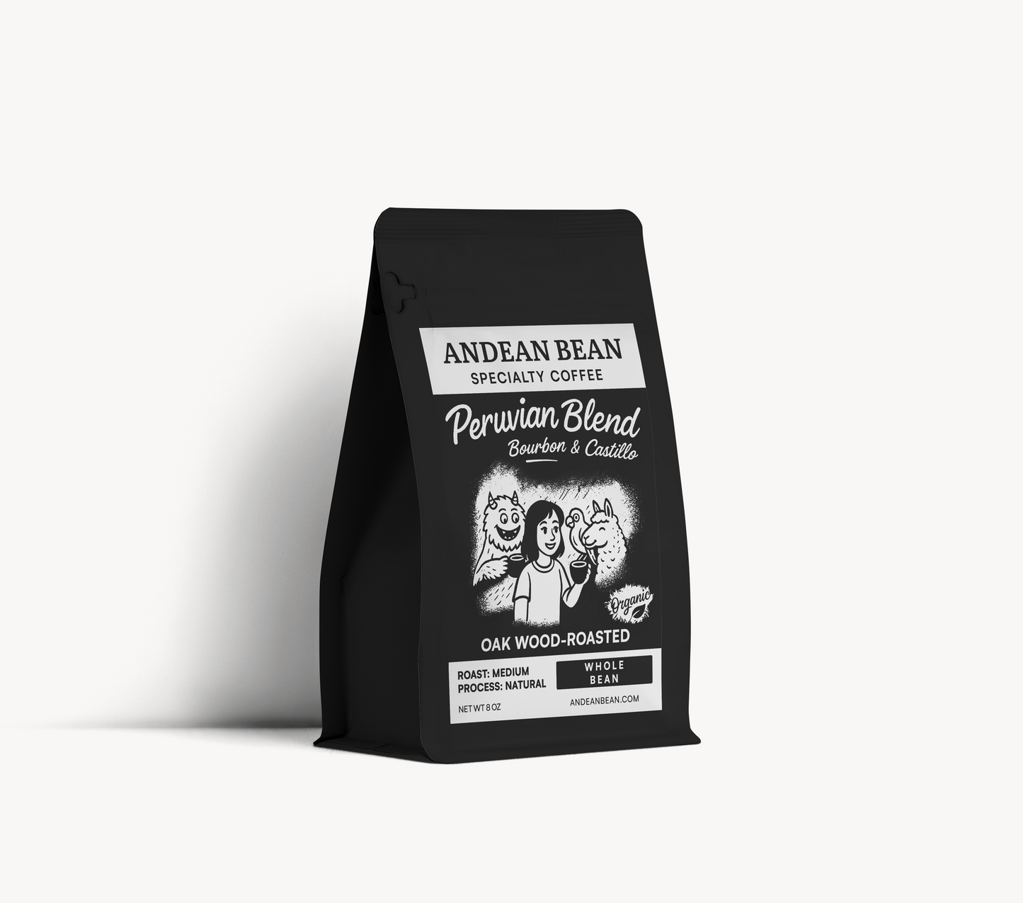 Wood-Roasted Specialty Coffee. Peru. Whole Bean 8 oz