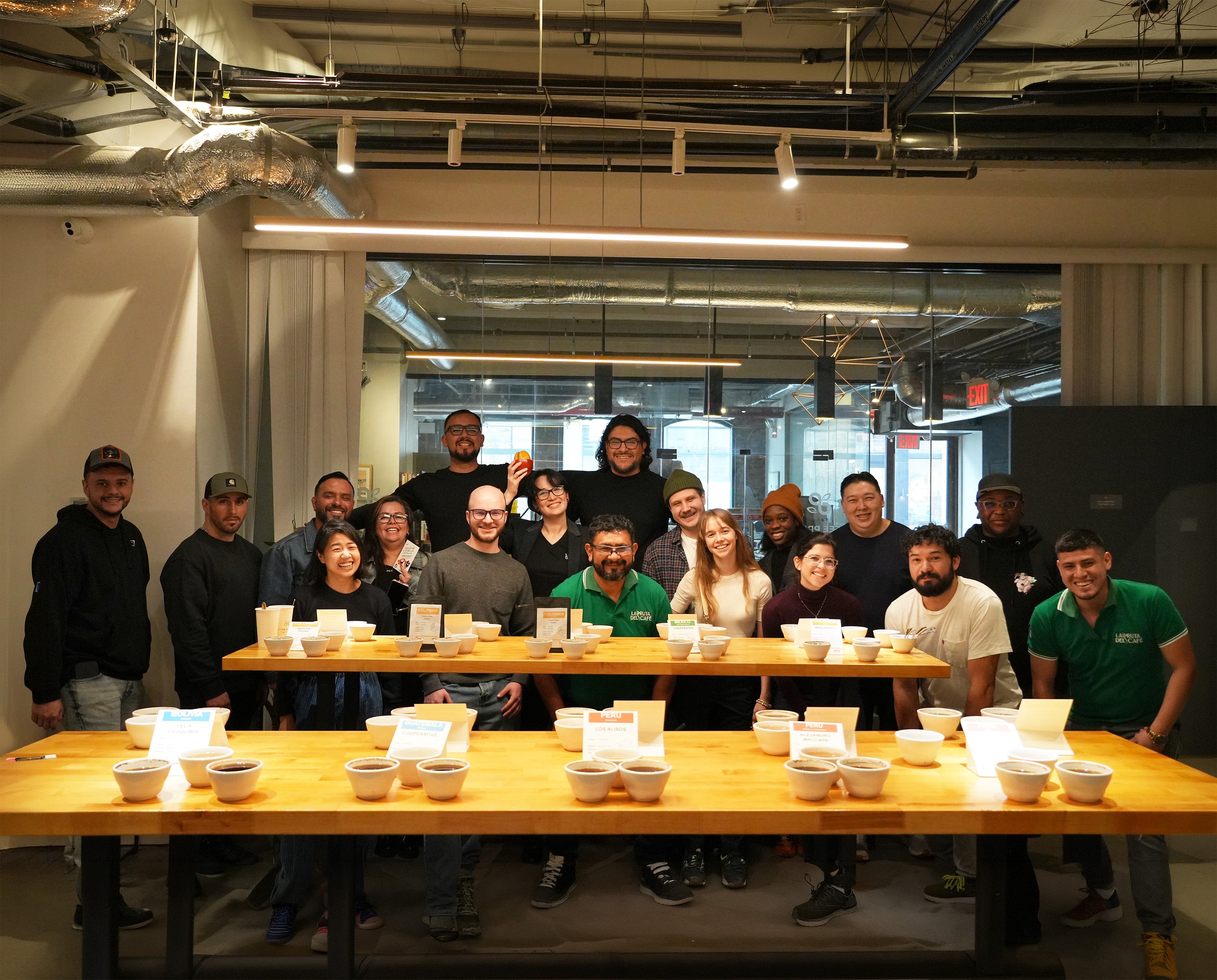 Professional coffee cupping event and tasting session at New York
